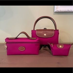 Longchamp Le Pliage Tote, Cosmetic & Change Pouch Bundle!